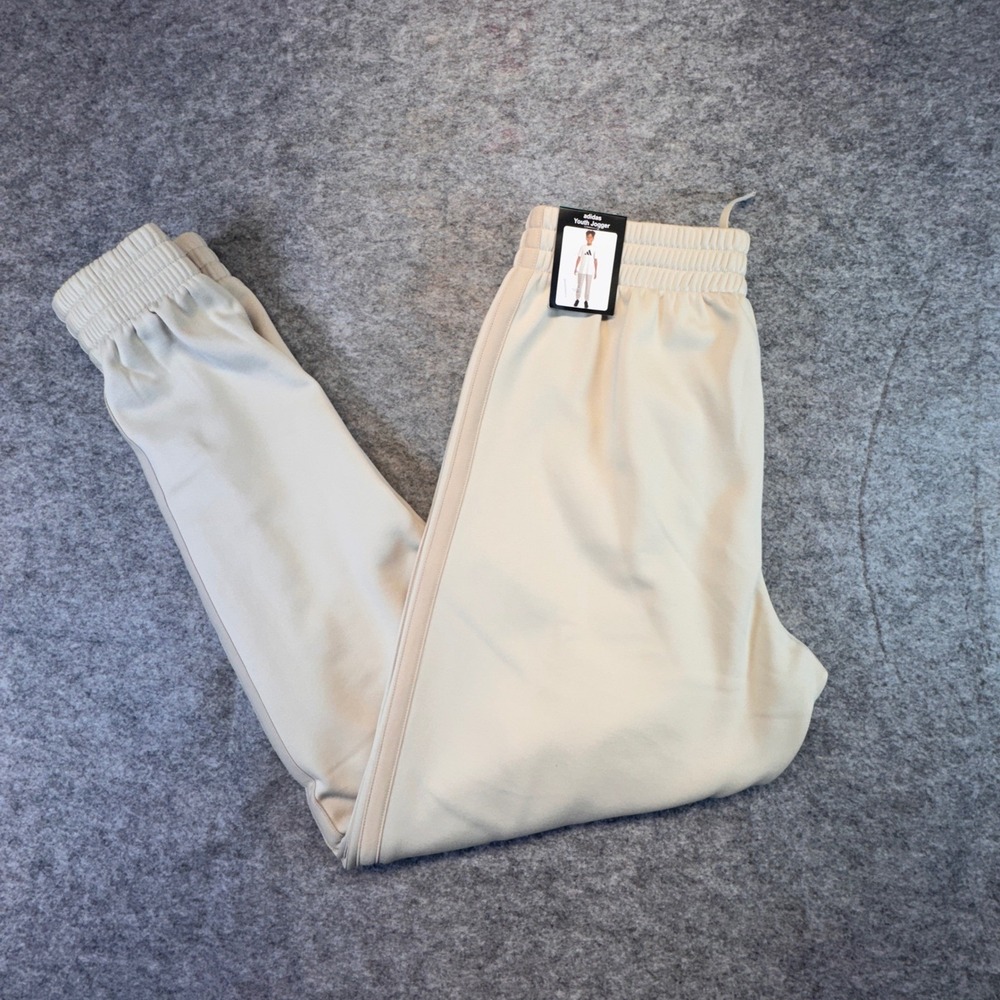 Adidas Youth Jogger Pants Beige Kids Athletic Track Pants AK11647 XL 18/20